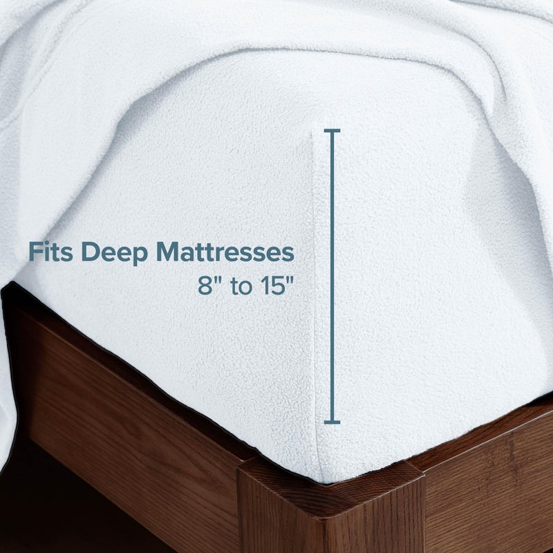 Bare Home Super Soft Fleece Sheet Set - Queen Size - Extra Plush Polar Fleece, No-Pilling Bed Sheets - All Season Cozy Warmth (Queen, White) - Image 5